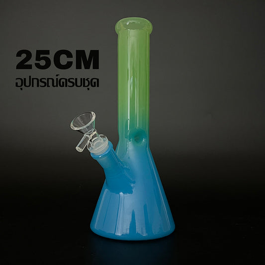 GLASS BONG 25CM Glass tube length 12cm Joint size 14mm บ้องแก้วใหญ่ 25ซม คัพสายเขียว จัดส่งจากประเทศไทย