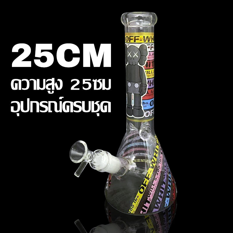 GLASS BONG 25CM Glass tube length 12cm Joint size 14mm บ้องแก้วใหญ่ 25ซม คัพสายเขียว จัดส่งจากประเทศไทย