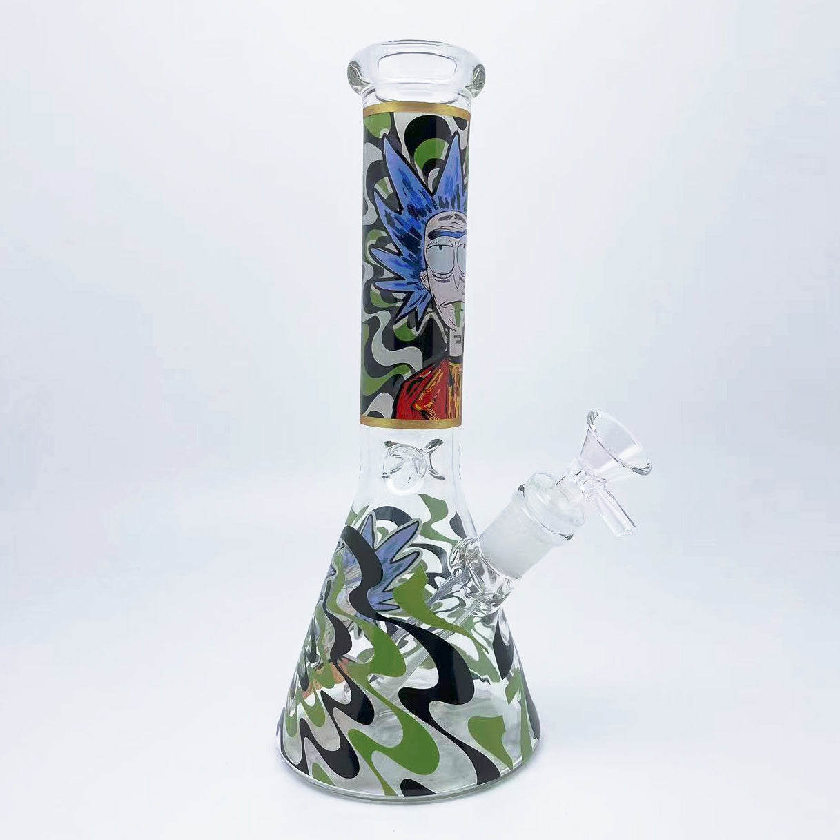 GLASS BONG 25CM  Glass tube length 12cm Joint size 14mm บ้องแก้วใหญ่ 25ซม คัพสายเขียว จัดส่งจากประเทศไทย