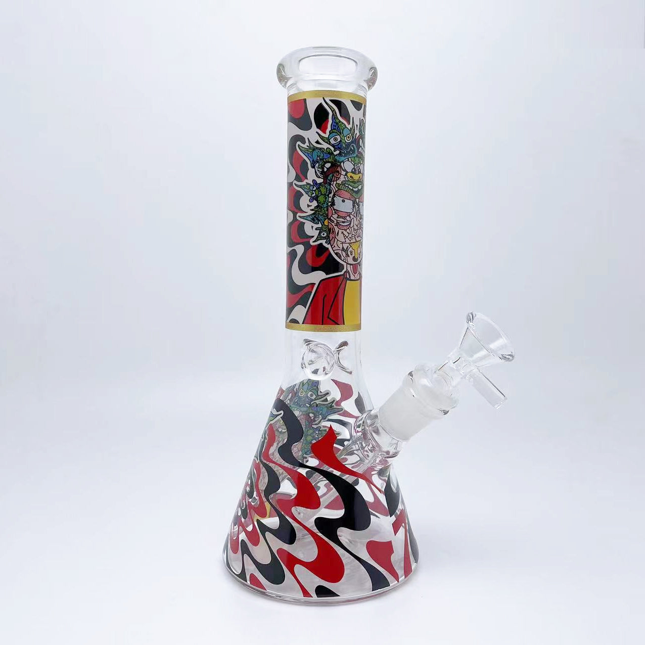 GLASS BONG 25CM  Glass tube length 12cm Joint size 14mm บ้องแก้วใหญ่ 25ซม คัพสายเขียว จัดส่งจากประเทศไทย