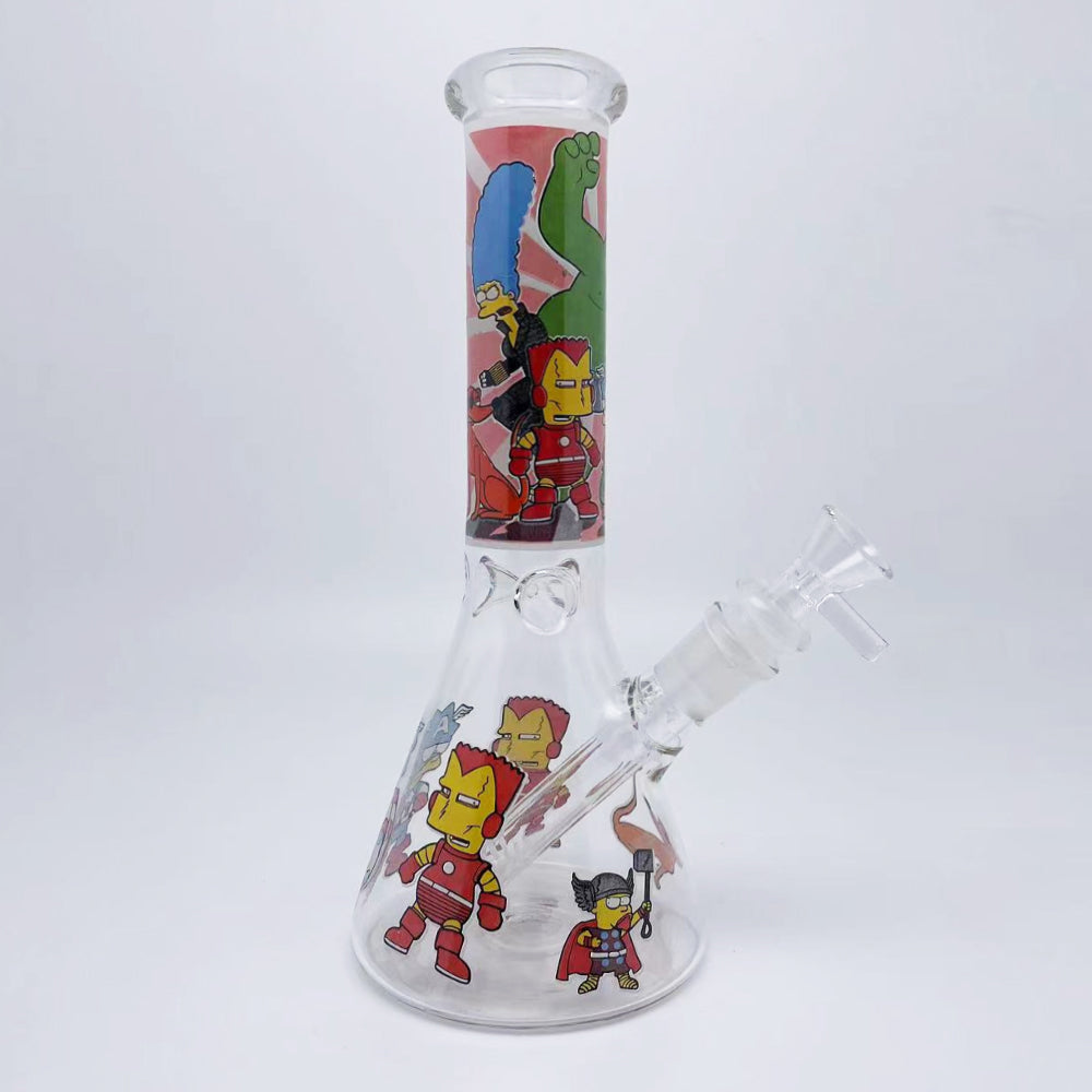 GLASS BONG 25CM  Glass tube length 12cm Joint size 14mm บ้องแก้วใหญ่ 25ซม คัพสายเขียว จัดส่งจากประเทศไทย