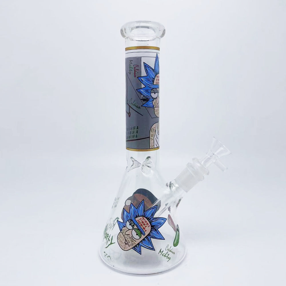 GLASS BONG 25CM  Glass tube length 12cm Joint size 14mm บ้องแก้วใหญ่ 25ซม คัพสายเขียว จัดส่งจากประเทศไทย