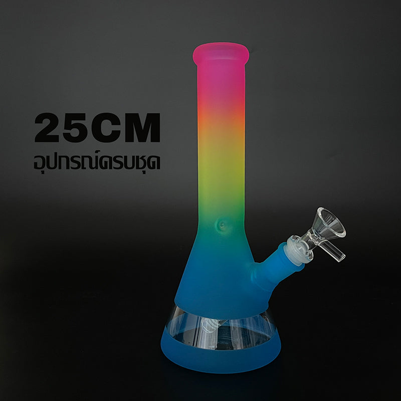 GLASS BONG 25CM  Glass tube length 12cm Joint size 14mm บ้องแก้วใหญ่ 25ซม คัพสายเขียว จัดส่งจากประเทศไทย