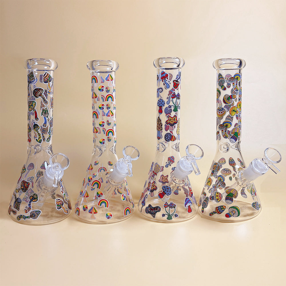 GLASS BONG 25CM  Glass tube length 12cm Joint size 14mm บ้องแก้วใหญ่ 25ซม คัพสายเขียว จัดส่งจากประเทศไทย