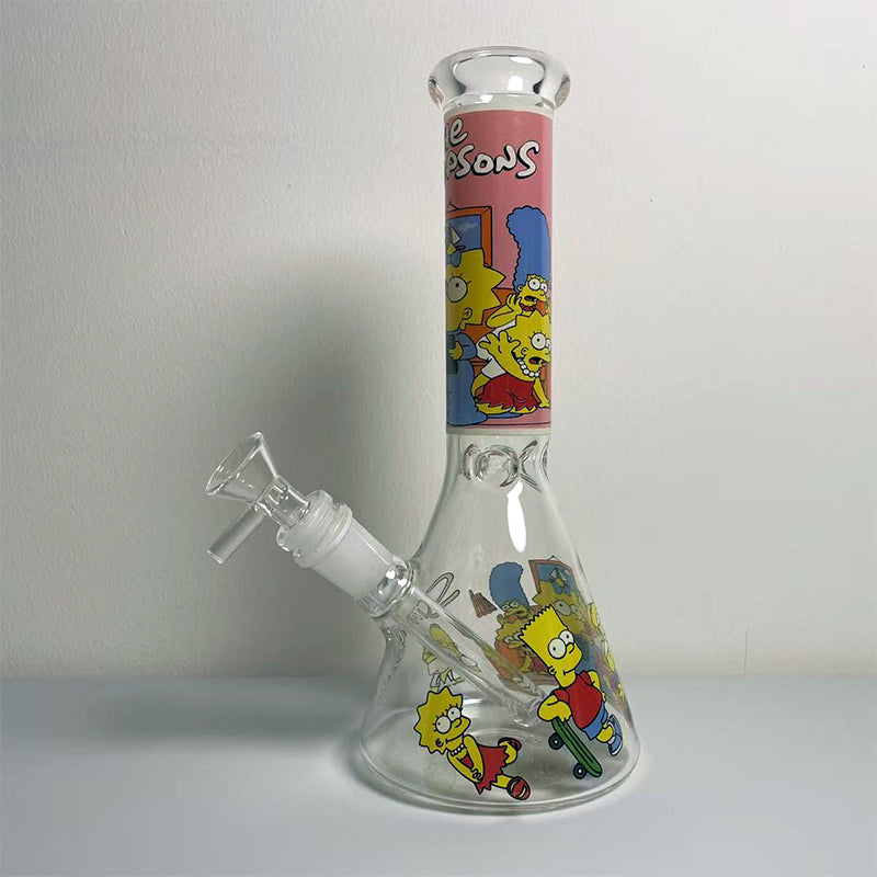 GLASS BONG 25CM  Glass tube length 12cm Joint size 14mm บ้องแก้วใหญ่ 25ซม คัพสายเขียว จัดส่งจากประเทศไทย
