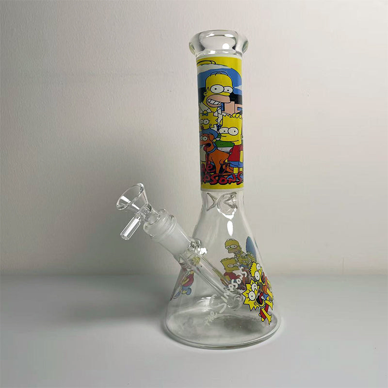 GLASS BONG 25CM  Glass tube length 12cm Joint size 14mm บ้องแก้วใหญ่ 25ซม คัพสายเขียว จัดส่งจากประเทศไทย