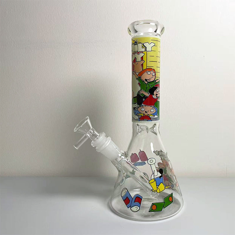 GLASS BONG 25CM  Glass tube length 12cm Joint size 14mm บ้องแก้วใหญ่ 25ซม คัพสายเขียว จัดส่งจากประเทศไทย