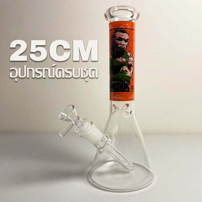 GLASS BONG 25CM  Glass tube length 12cm Joint size 14mm บ้องแก้วใหญ่ 25ซม คัพสายเขียว จัดส่งจากประเทศไทย