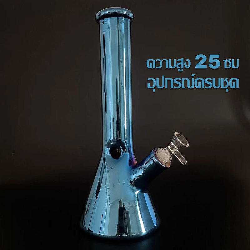 GLASS BONG 25CM  Glass tube length 12cm Joint size 14mm บ้องแก้วใหญ่ 25ซม คัพสายเขียว จัดส่งจากประเทศไทย
