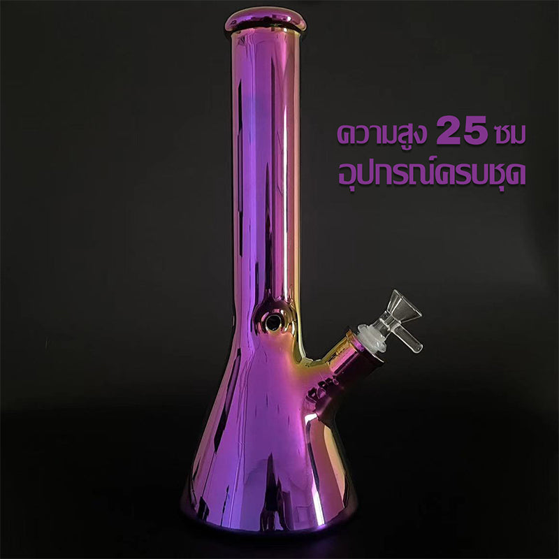 GLASS BONG 25CM  Glass tube length 12cm Joint size 14mm บ้องแก้วใหญ่ 25ซม คัพสายเขียว จัดส่งจากประเทศไทย