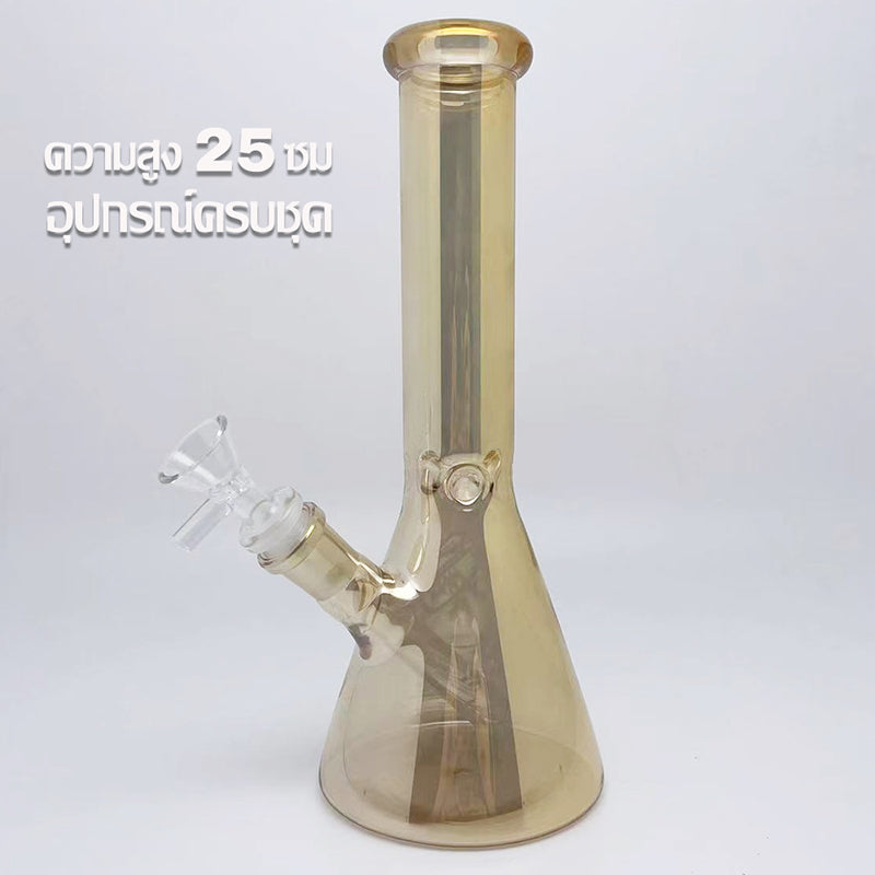GLASS BONG 25CM  Glass tube length 12cm Joint size 14mm บ้องแก้วใหญ่ 25ซม คัพสายเขียว จัดส่งจากประเทศไทย