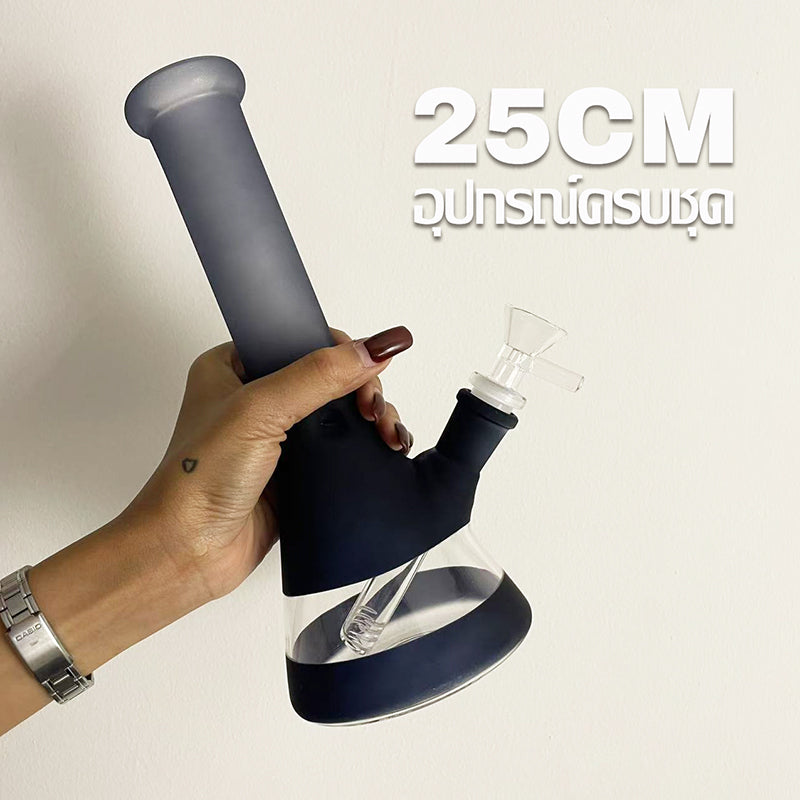 GLASS BONG 25CM  Glass tube length 12cm Joint size 14mm บ้องแก้วใหญ่ 25ซม คัพสายเขียว จัดส่งจากประเทศไทย