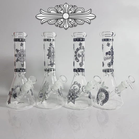 GLASS BONG 25CM  Glass tube length 12cm Joint size 14mm บ้องแก้วใหญ่ 25ซม คัพสายเขียว จัดส่งจากประเทศไทย